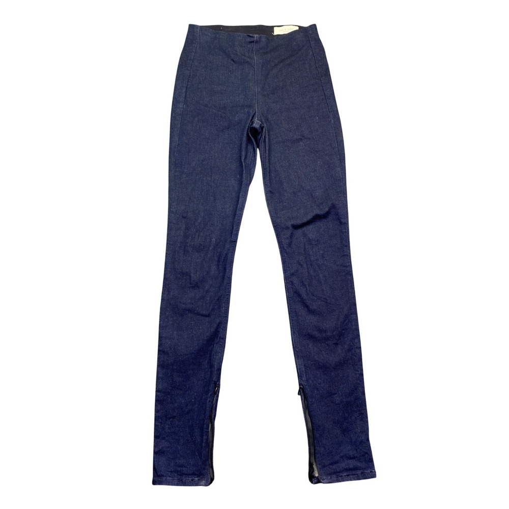 Rag & Bone Rinse Dark Wash Ankle Zip Denim Leggings Jeans XS Grunge Western
